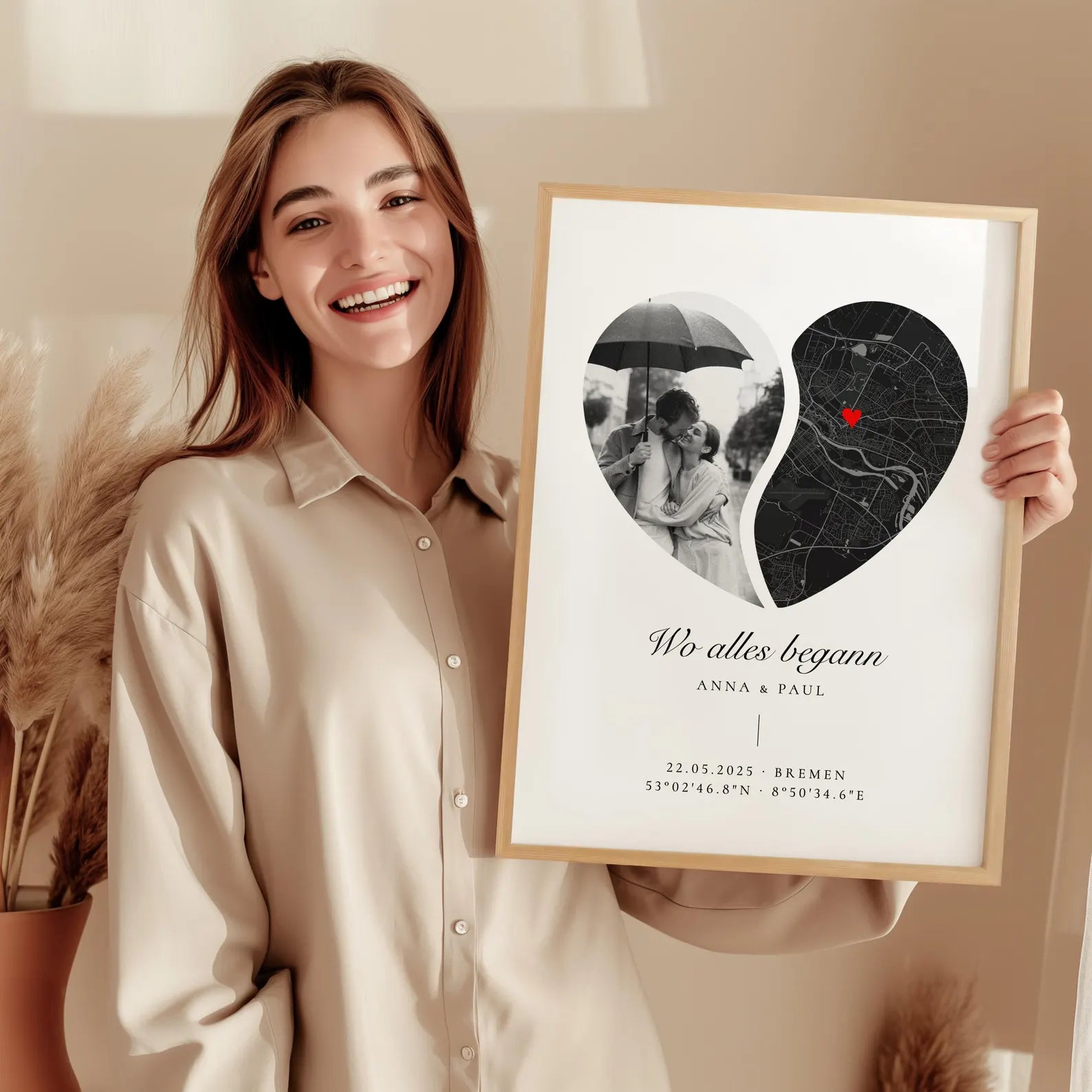 Wo alles begann Poster mit Koordinaten – Geschenk für Paar