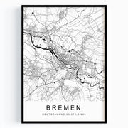 Personalisierte Stadtkarte | Koordinaten Poster in Schwarz-Weiß