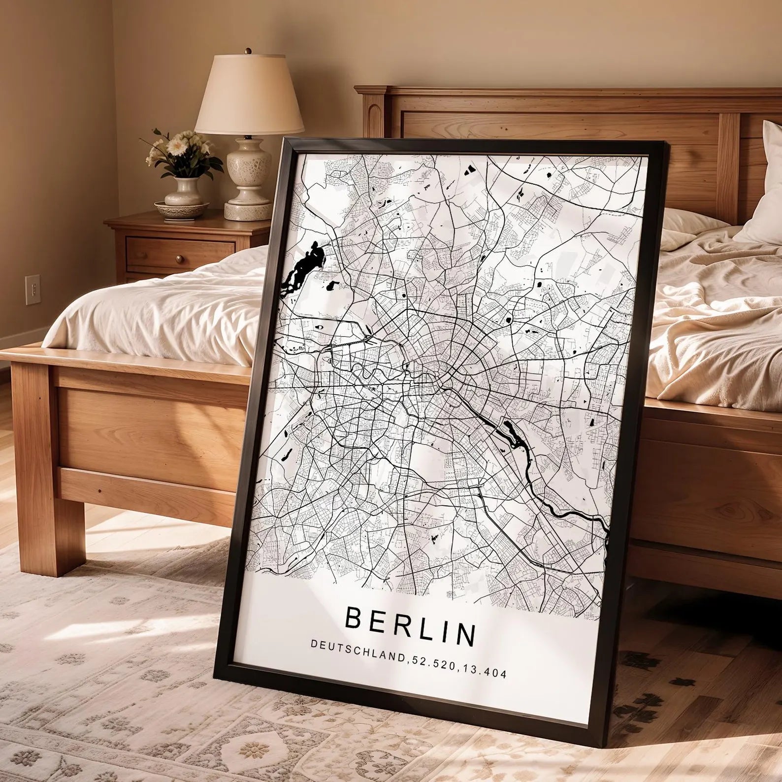 Personalisierte Stadtkarte | Koordinaten Poster in Schwarz-Weiß