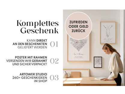 Hochzeitstag Geschenk Poster Zwei Städte