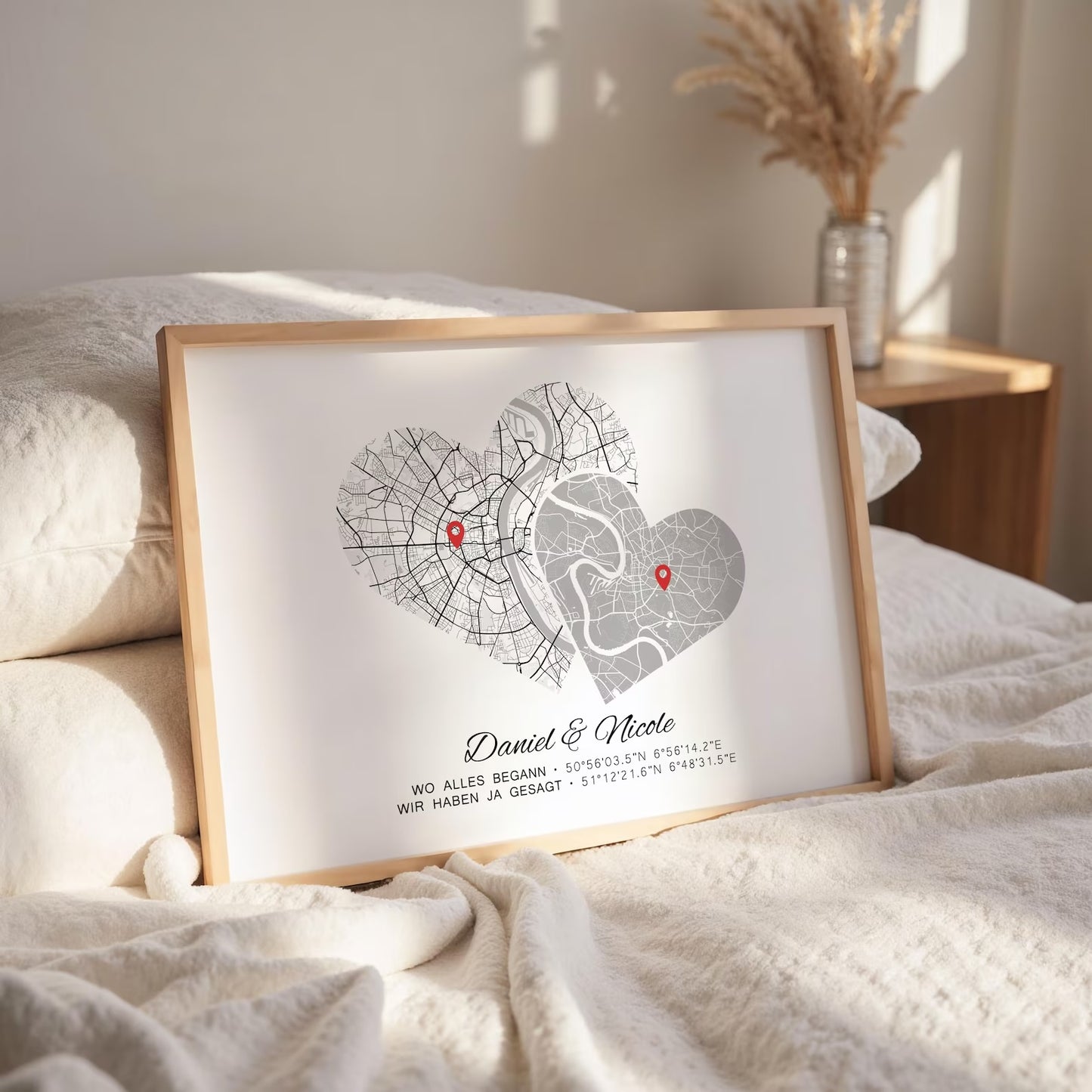 Hochzeitstag Geschenk Poster Zwei Städte