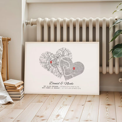 Hochzeitstag Geschenk Poster Zwei Städte