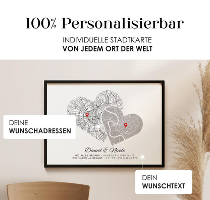 Hochzeitstag Geschenk Poster Zwei Städte