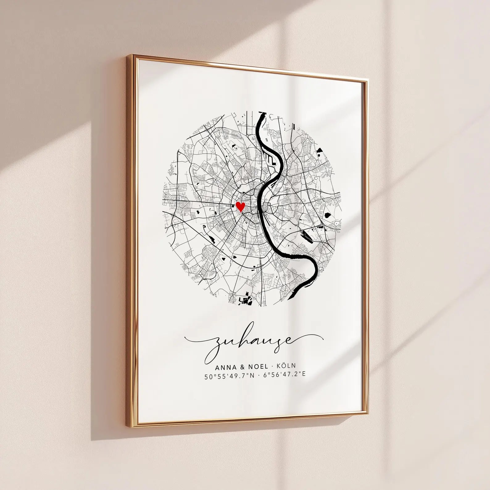 Einzugsgeschenk Haus – Personalisiertes Zuhause Poster mit Koordinaten