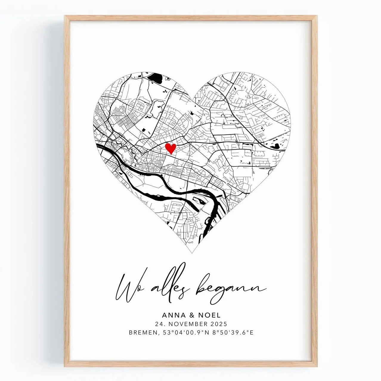 Wo alles begann Poster - Personalisierte Stadtkarte