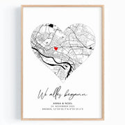 Wo alles begann Poster - Personalisierte Stadtkarte