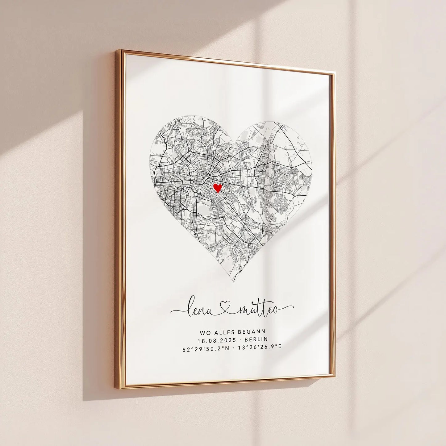 Erinnerungsgeschenk "wo alles begann" - Verlobung Jahrestag Hochzeitsgeschenk Karte