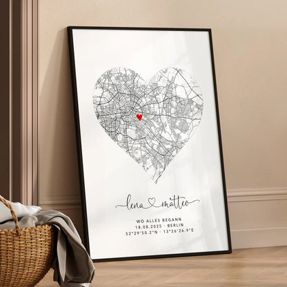 Erinnerungsgeschenk "wo alles begann" - Verlobung Jahrestag Hochzeitsgeschenk Karte