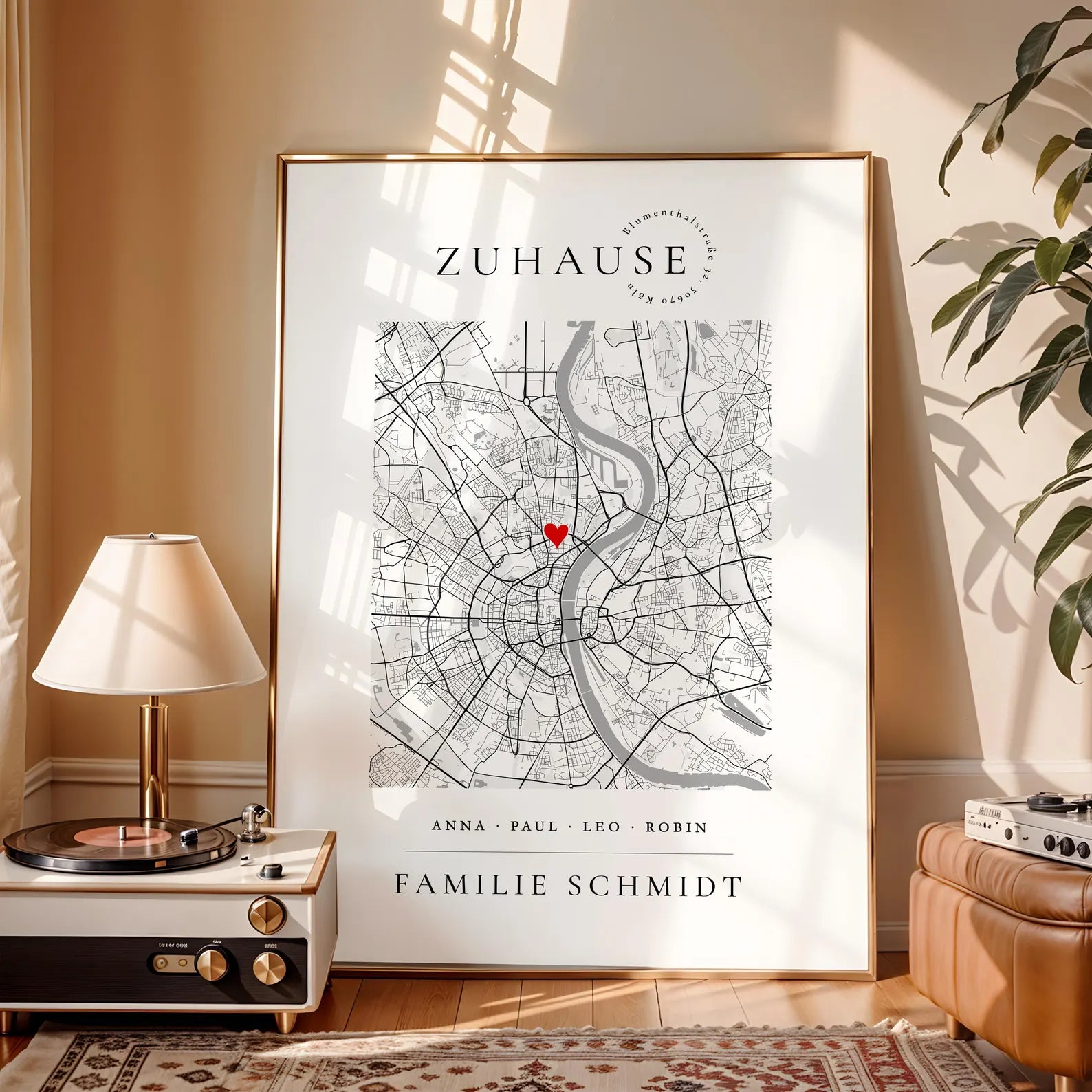 Zuhause Poster Koordinaten Bild personalisiert