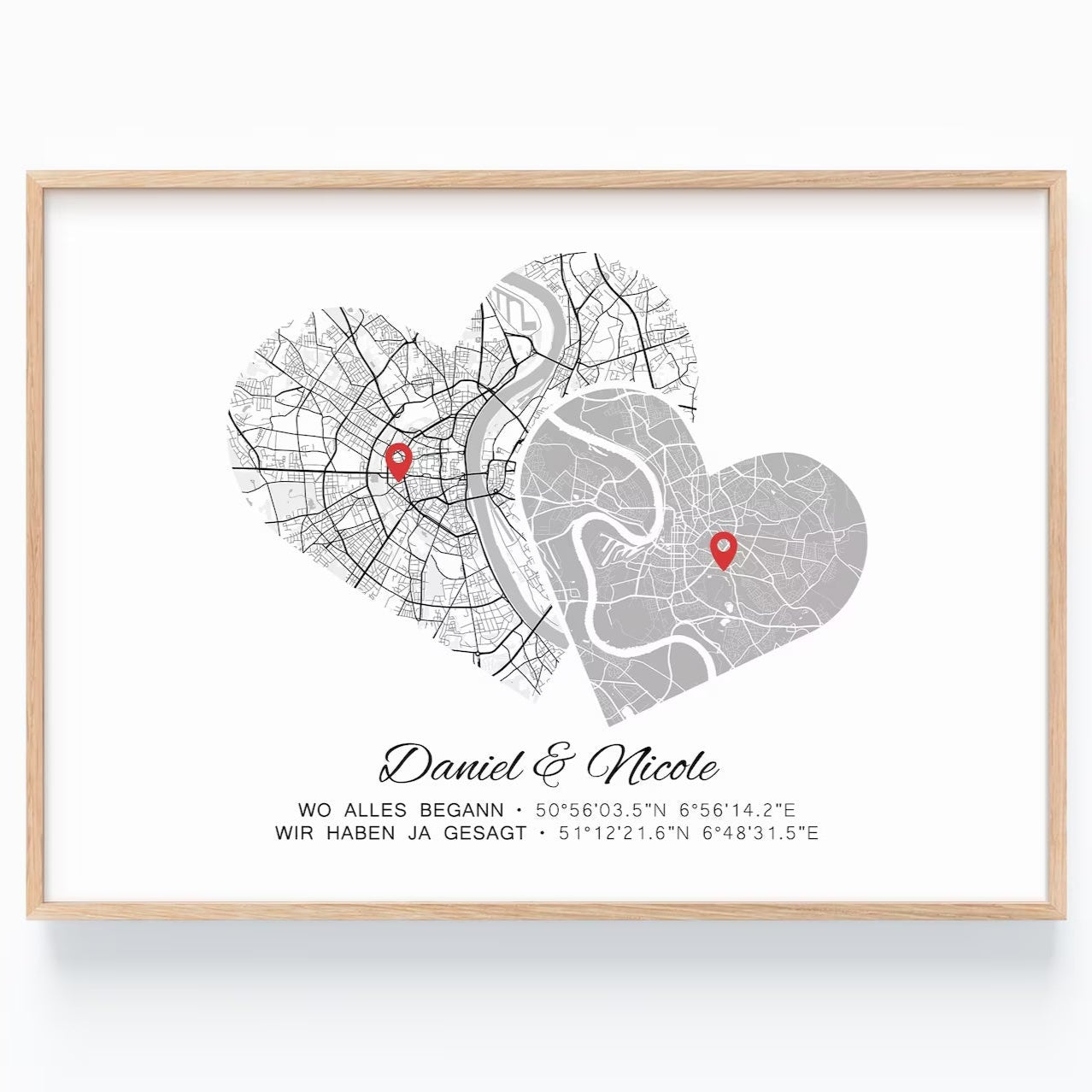 Hochzeitstag Geschenk Poster Zwei Städte