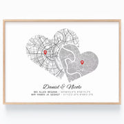 Hochzeitstag Geschenk Poster Zwei Städte