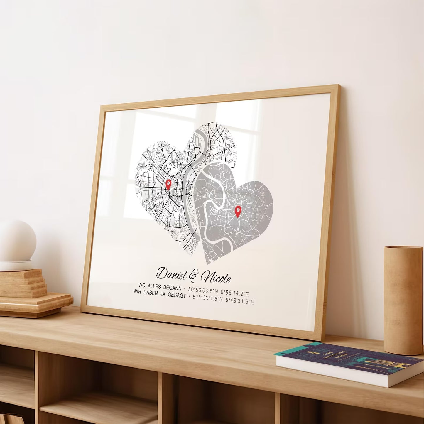 Hochzeitstag Geschenk Poster Zwei Städte