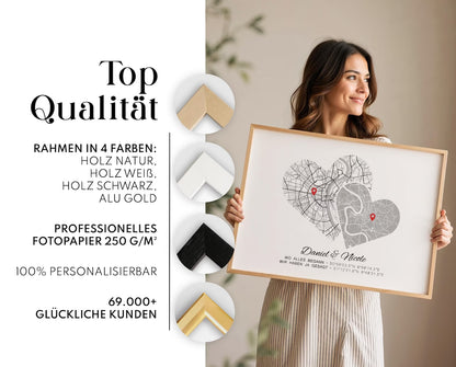 Hochzeitstag Geschenk Poster Zwei Städte