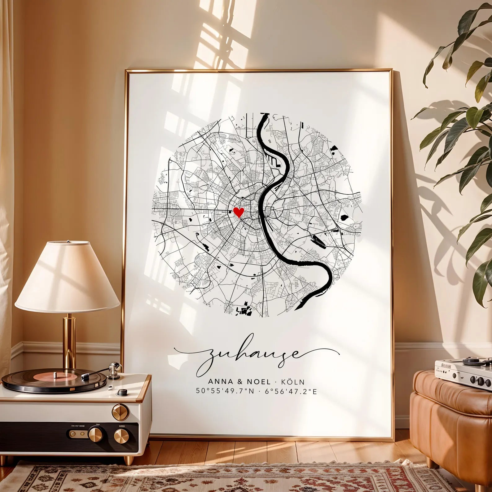 Einzugsgeschenk Haus – Personalisiertes Zuhause Poster mit Koordinaten