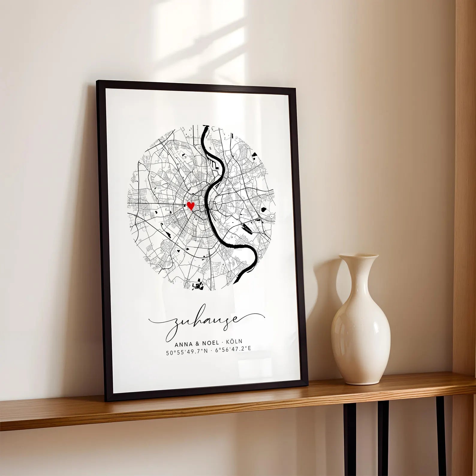 Einzugsgeschenk Haus – Personalisiertes Zuhause Poster mit Koordinaten