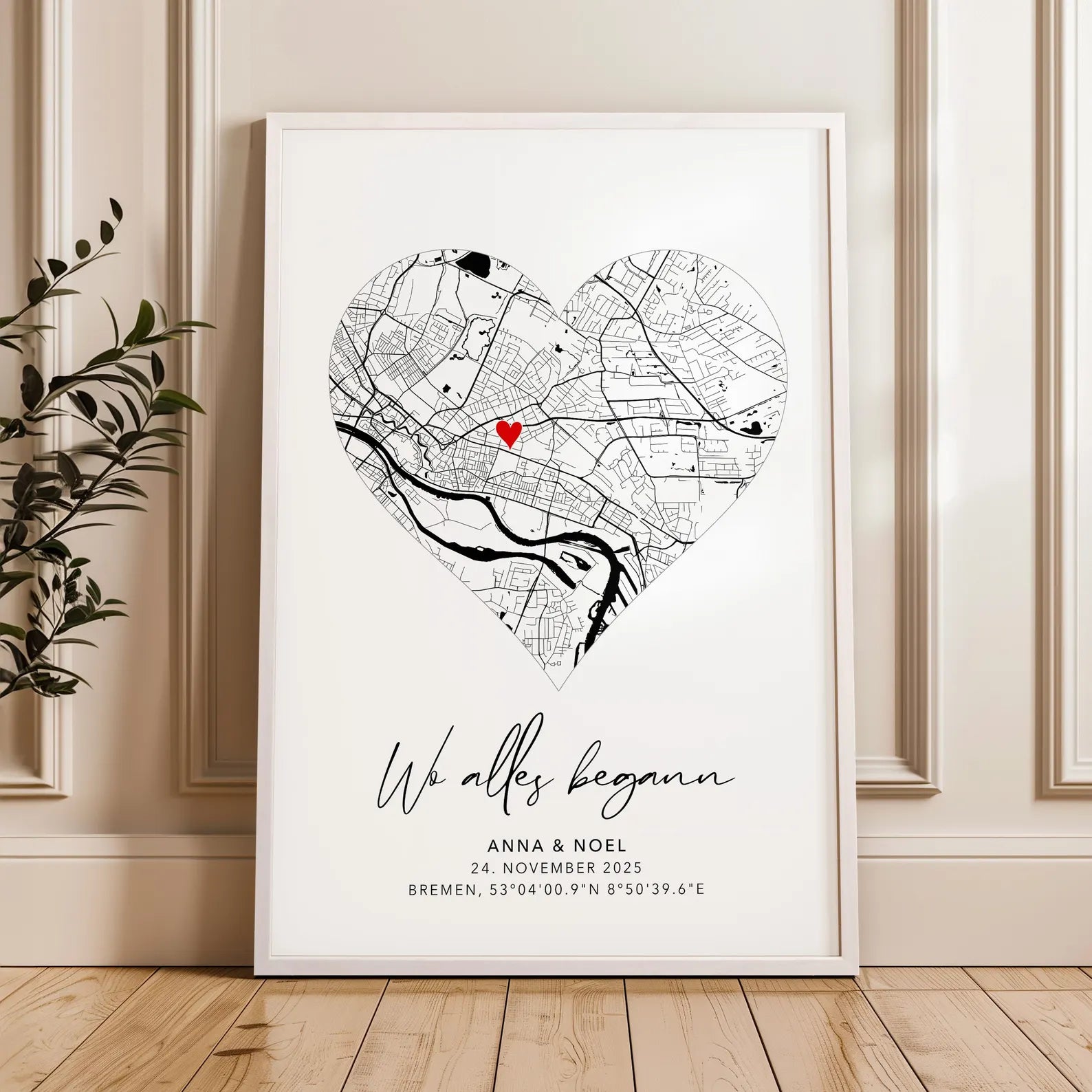 Wo alles begann Poster - Personalisierte Stadtkarte