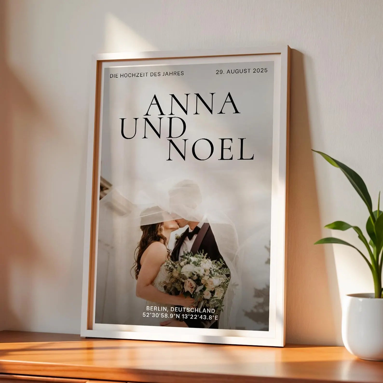 MR & MRS Poster – Geschenk mit Koordinaten zum Hochzeitstag