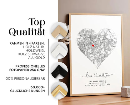 Erinnerungsgeschenk "wo alles begann" - Verlobung Jahrestag Hochzeitsgeschenk Karte