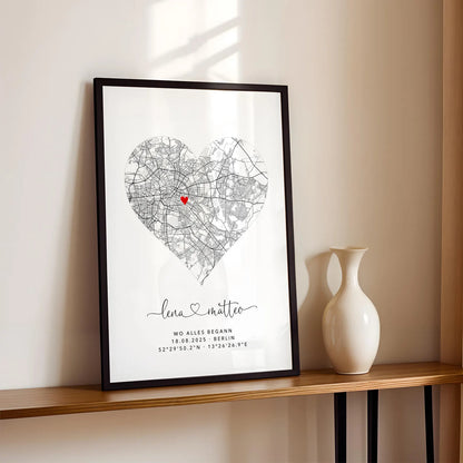 Erinnerungsgeschenk "wo alles begann" - Verlobung Jahrestag Hochzeitsgeschenk Karte