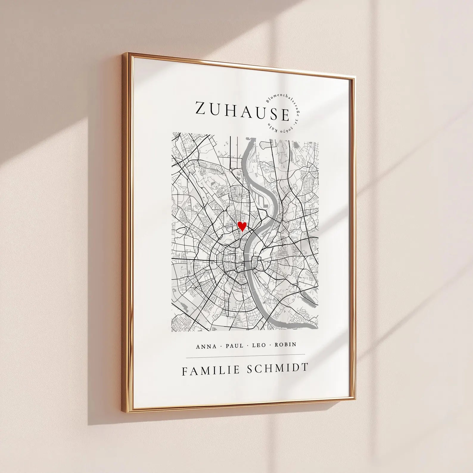Zuhause Poster Koordinaten Bild personalisiert