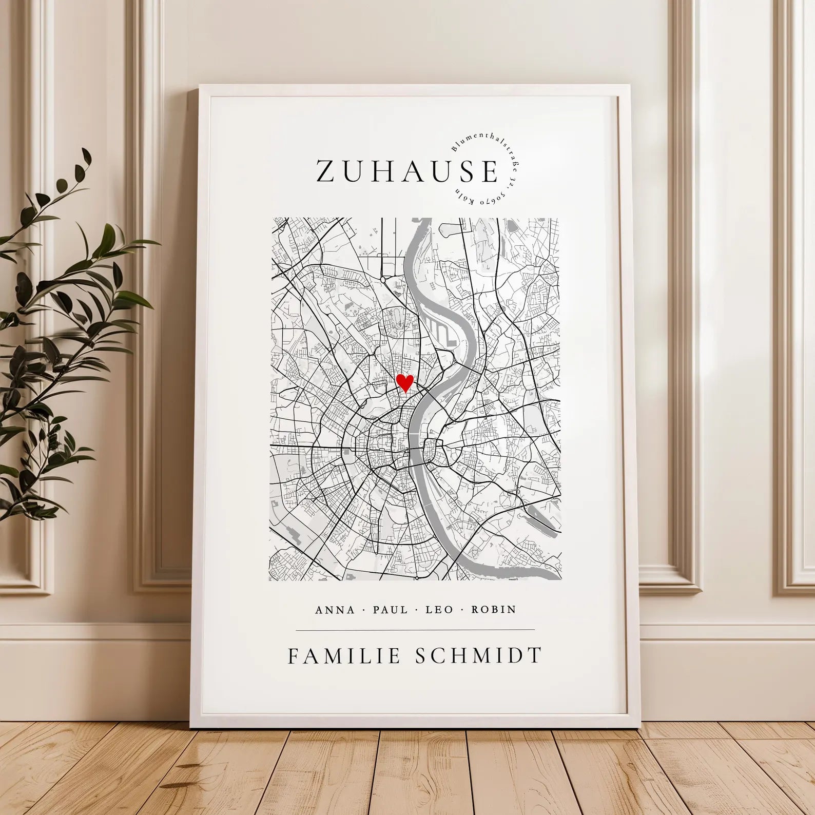 Zuhause Poster Koordinaten Bild personalisiert