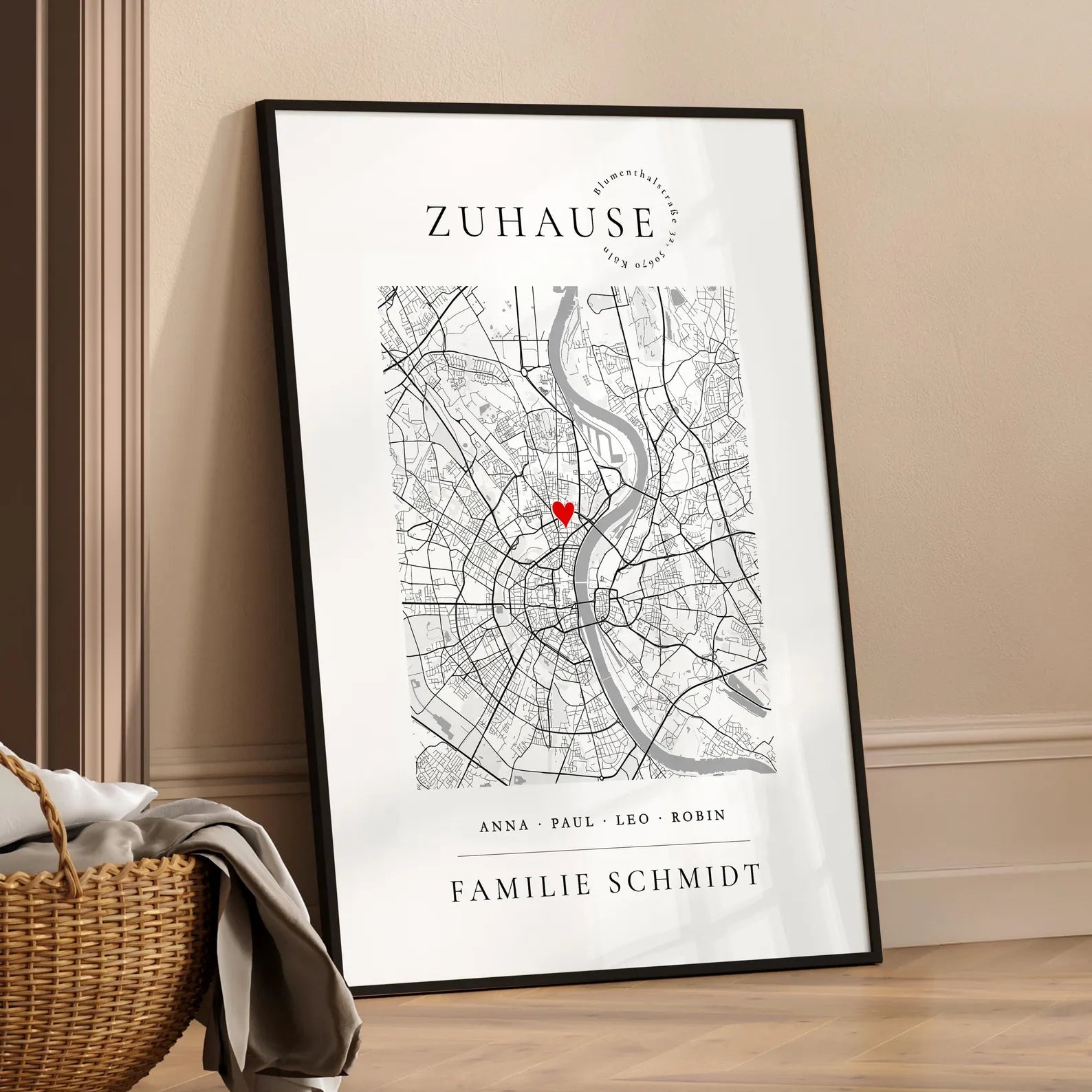 Zuhause Poster Koordinaten Bild personalisiert