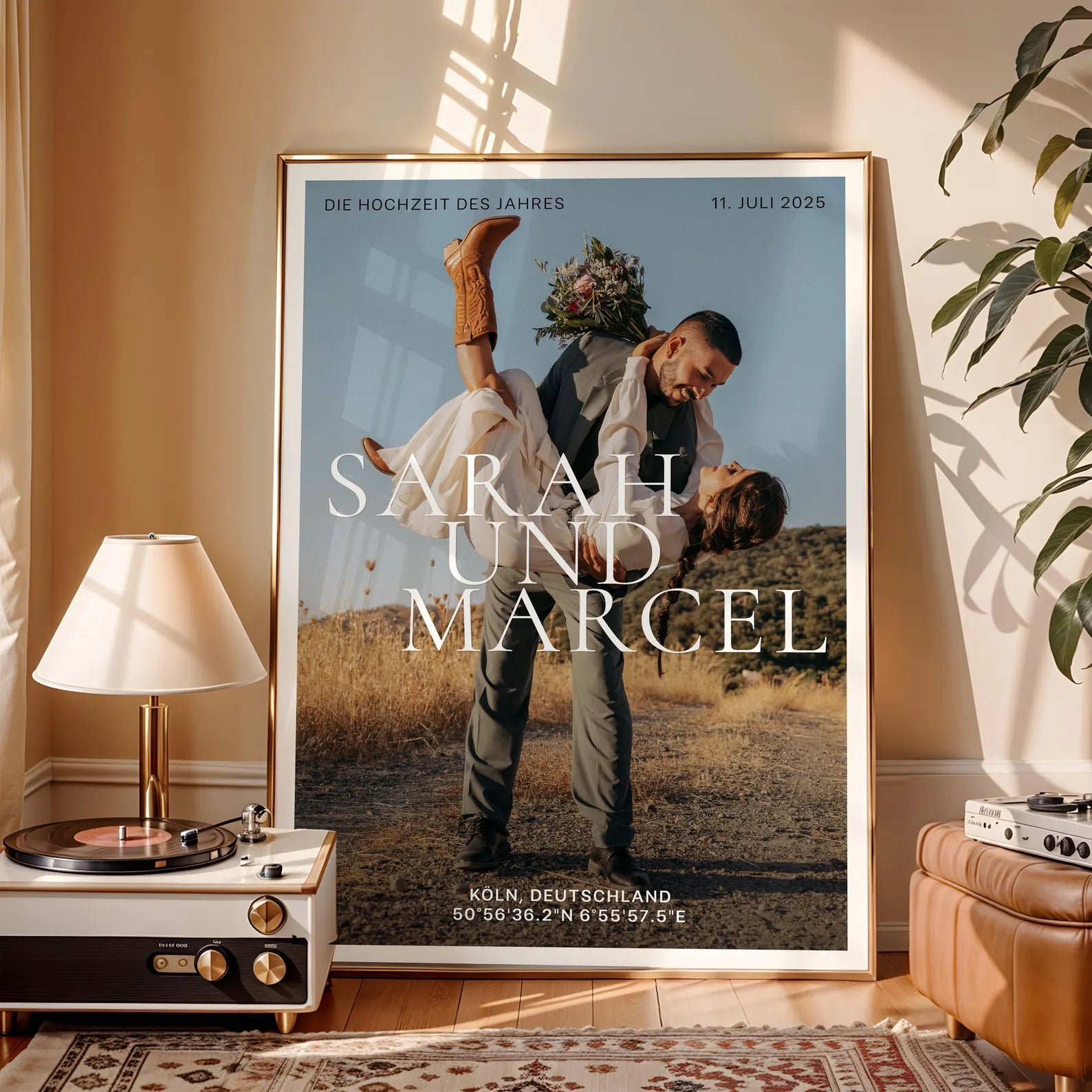 MR & MRS Poster – Geschenk mit Koordinaten zum Hochzeitstag
