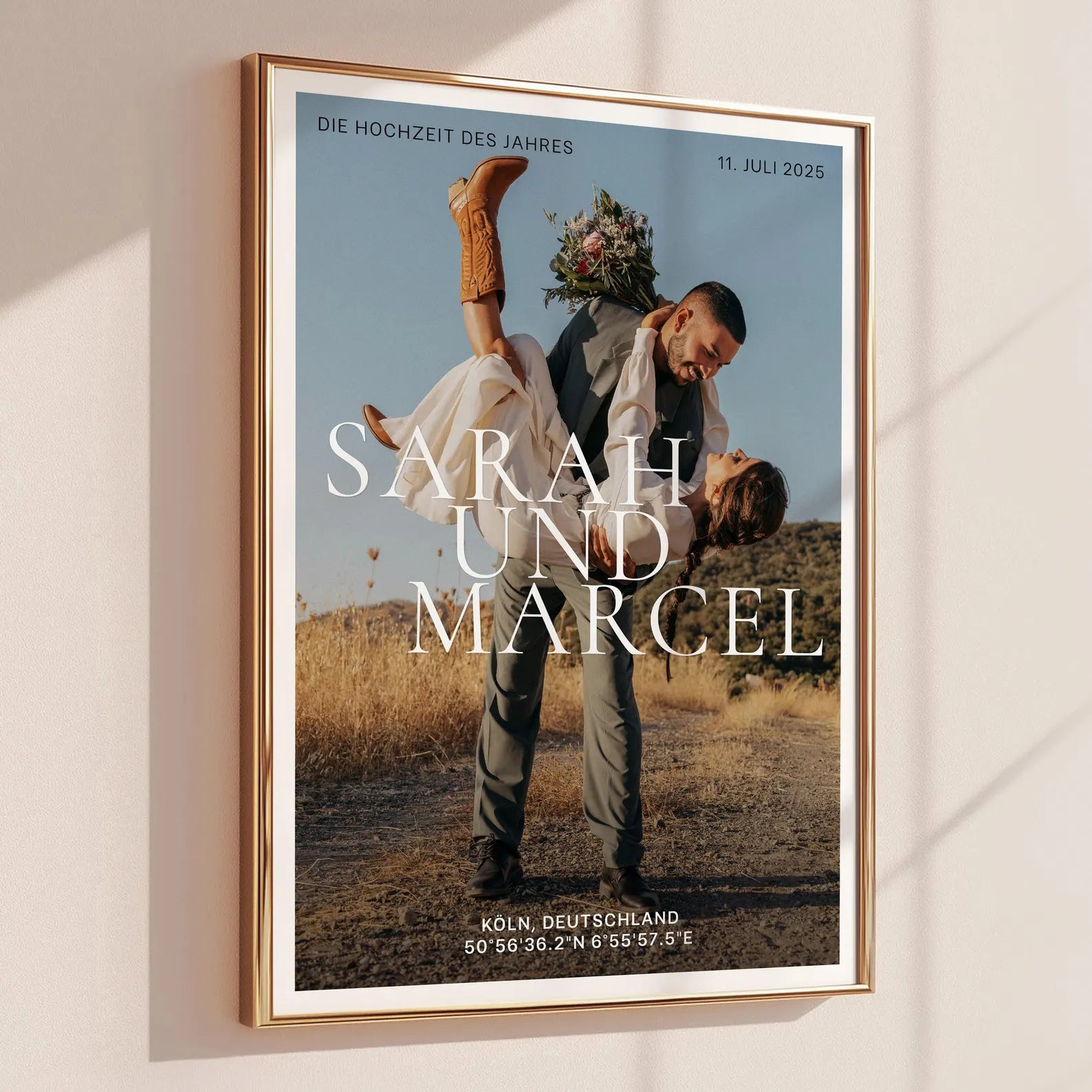 MR & MRS Poster – Geschenk mit Koordinaten zum Hochzeitstag