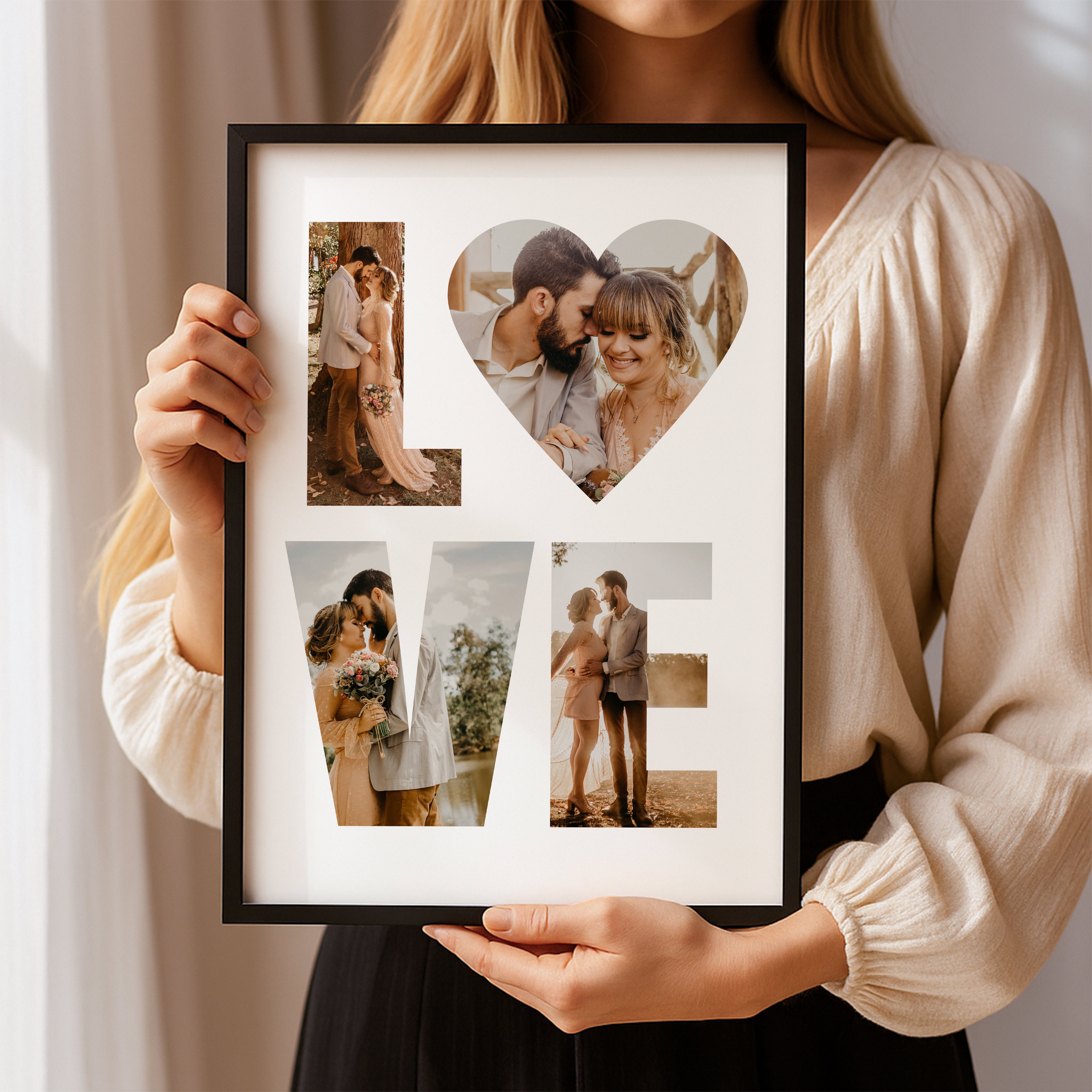 Jahrestag Geschenk mit Fotos – Love Poster für sie oder ihn, Hochzeitstag & Valentinstag