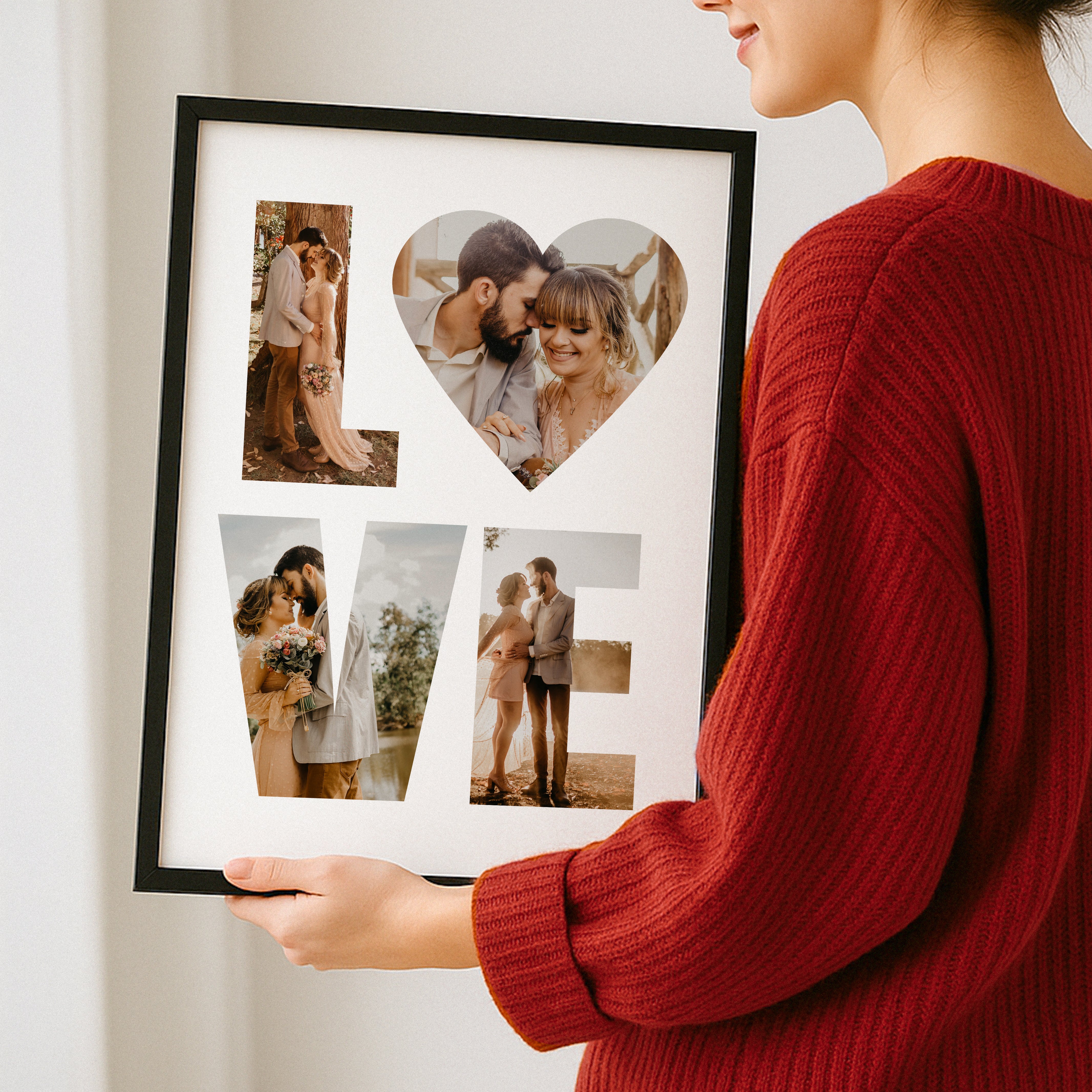 Jahrestag Geschenk mit Fotos – Love Poster für sie oder ihn, Hochzeitstag & Valentinstag