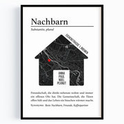 Lieblingsnachbarn Poster – Geschenk für Nachbarn