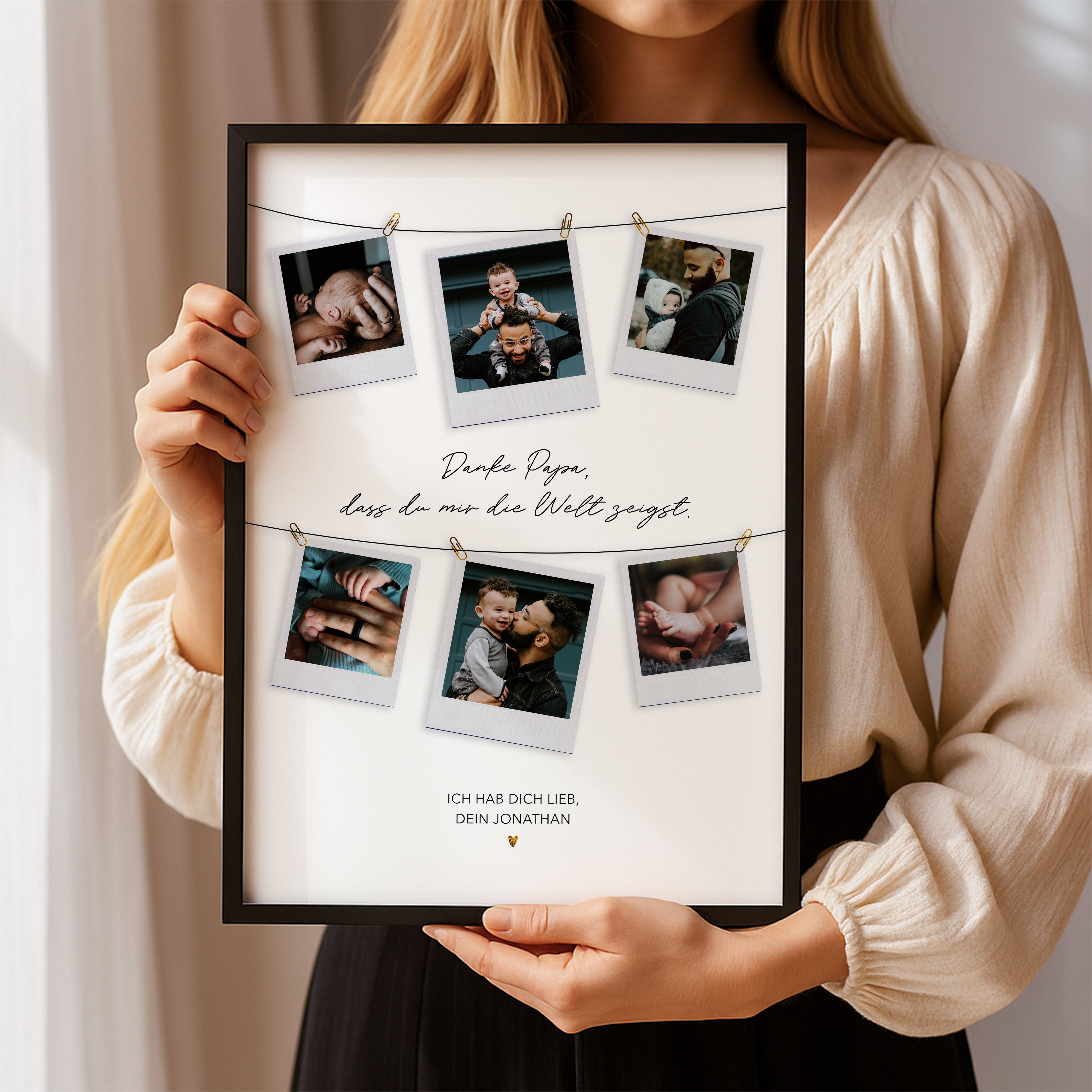 Danke Papa – Personalisiertes Geschenk mit Fotos, Vatertag Geschenkidee