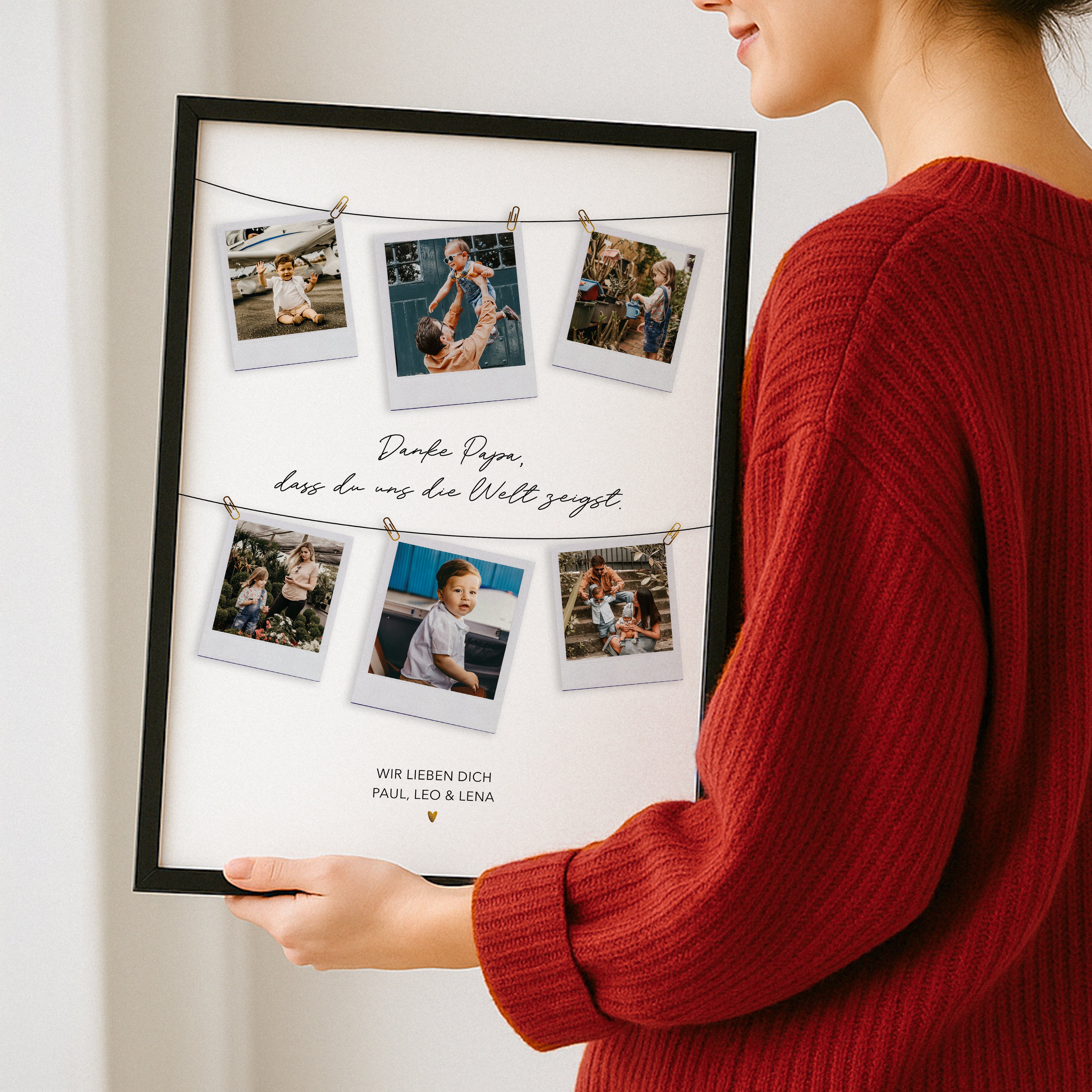 Danke Papa – Personalisiertes Geschenk mit Fotos, Vatertag Geschenkidee