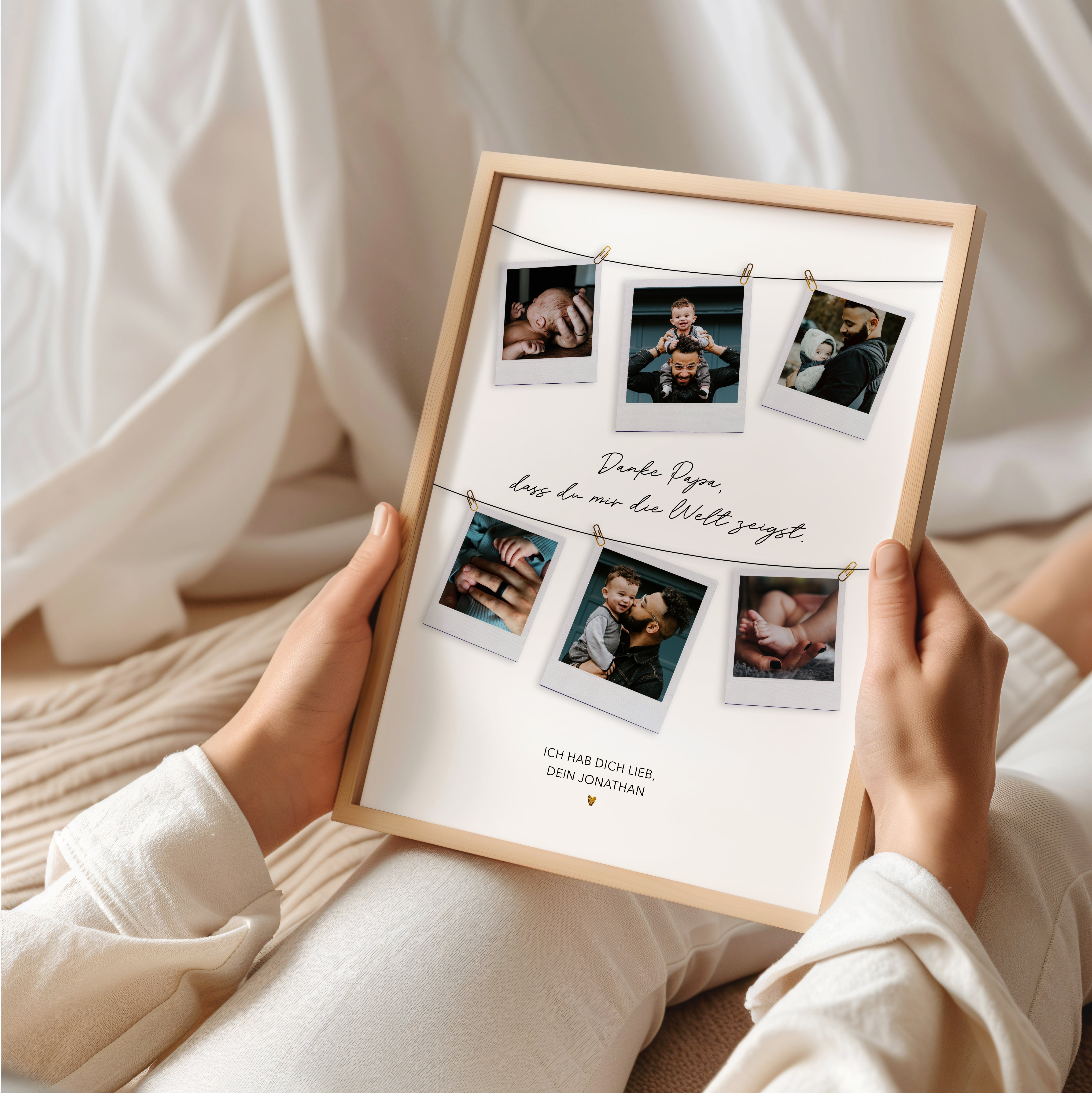 Danke Papa – Personalisiertes Geschenk mit Fotos, Vatertag Geschenkidee