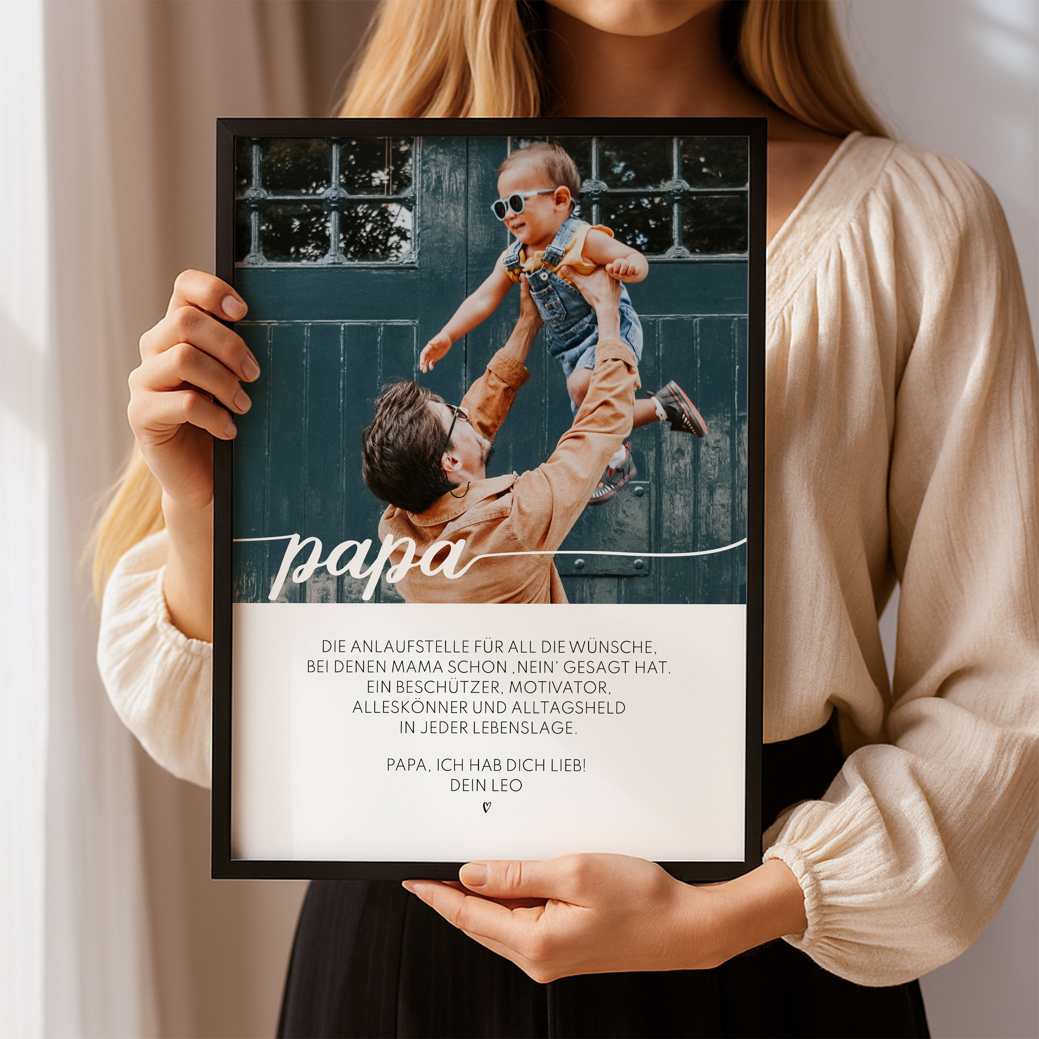 Papa Geschenk Vatertag, Geburtstag – Definition Bild mit Foto