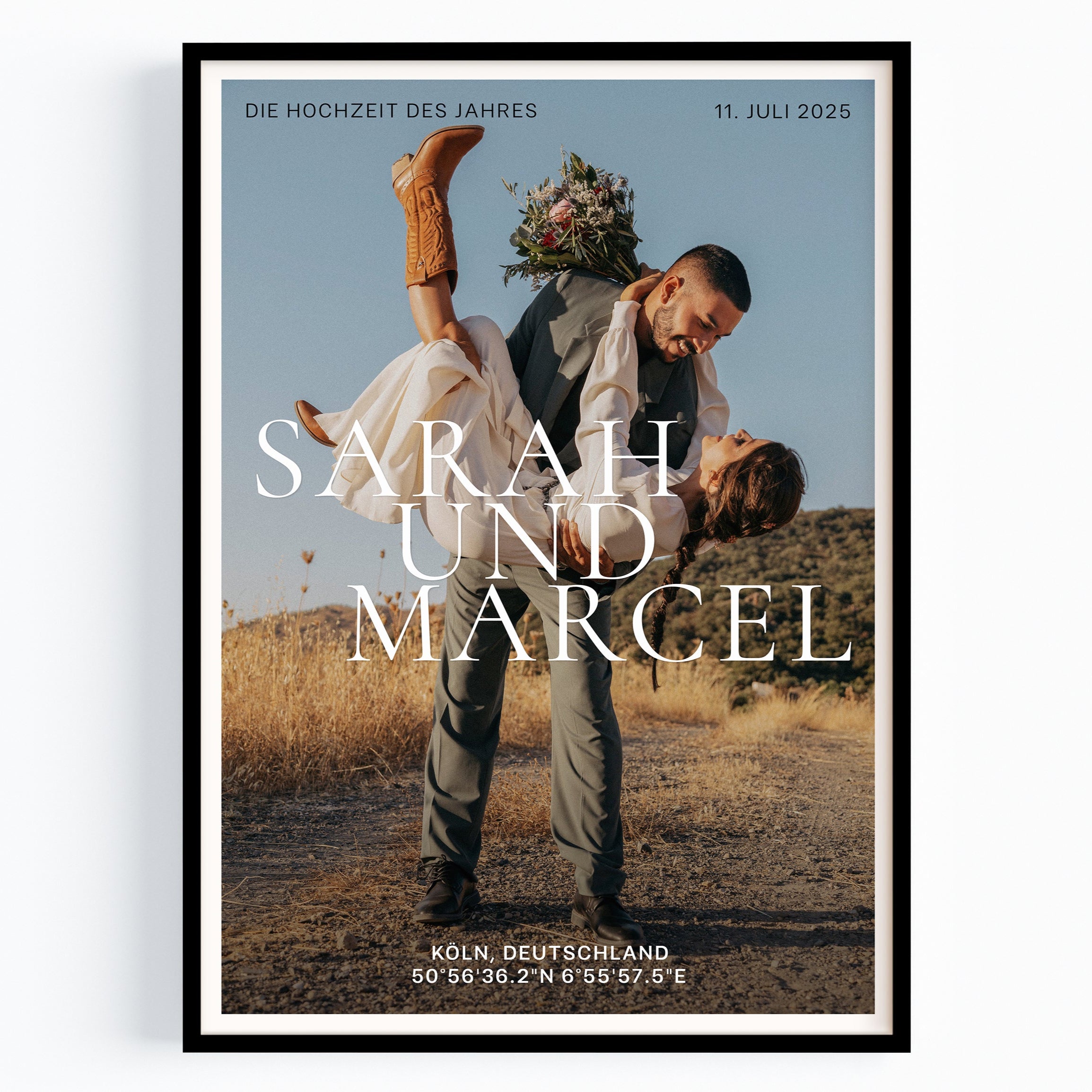MR & MRS Poster – Geschenk mit Koordinaten zum Hochzeitstag