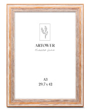 Bilderrahmen für A3 (29,7 x 42 cm) - Rustikaler Weiß-Braun