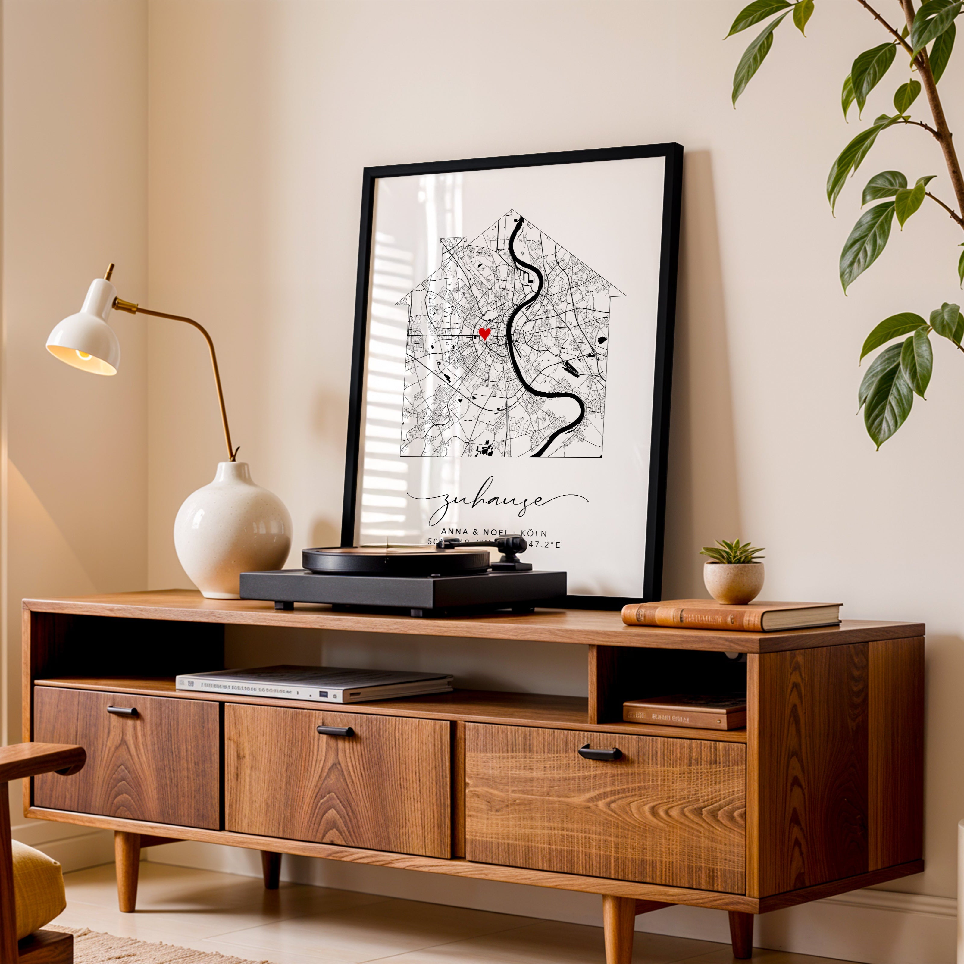 Zuhause Poster Haus - Personalisierte Stadtkarte