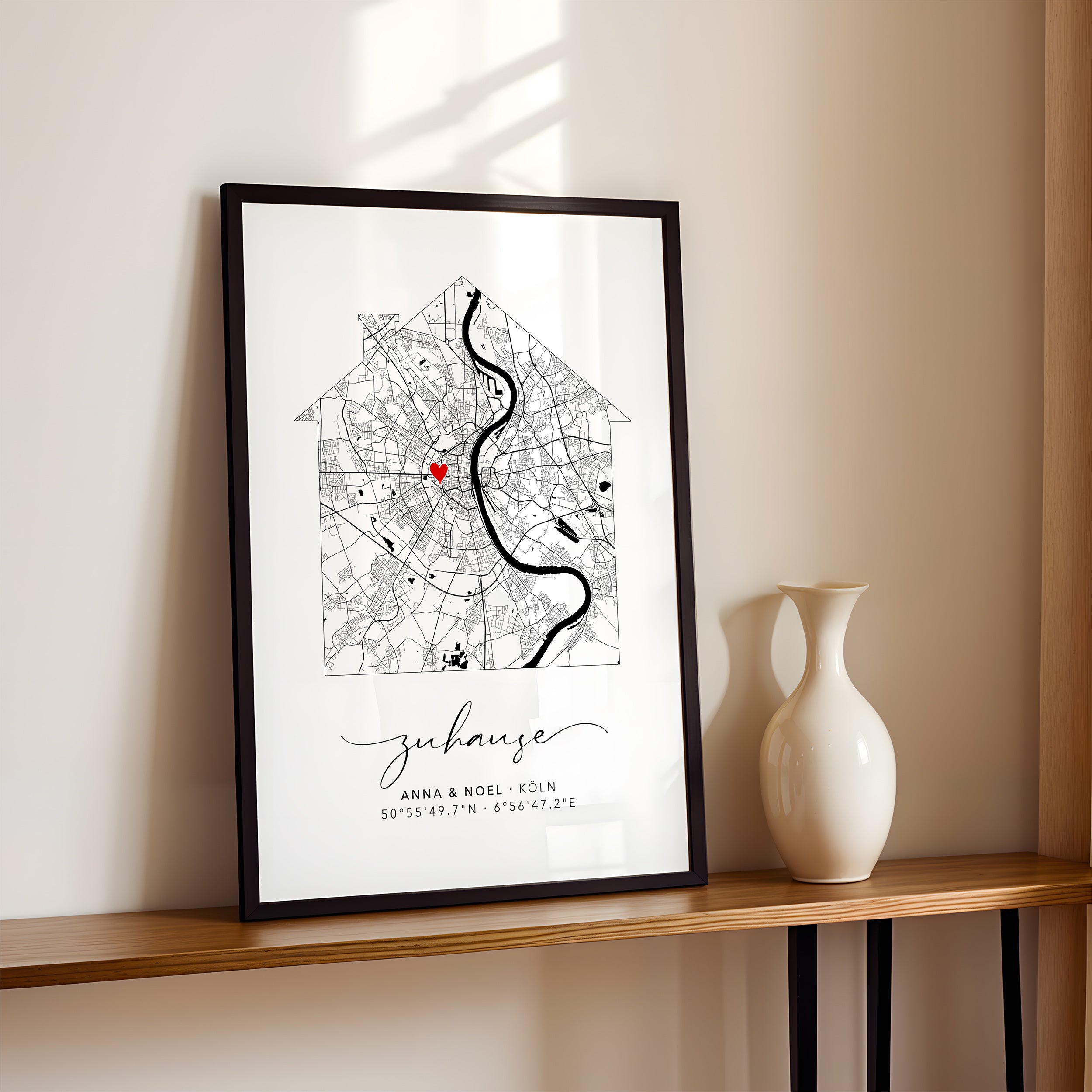 Zuhause Poster Haus - Personalisierte Stadtkarte